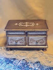 Vintage Golden Florantine Musical Jewelry Box picture