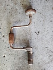 VINTAGE GOODELL PRATT HAND CRANK  DRILL WOOD HANDLE TOOL Works Good picture