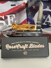RoseCraft Elk River Easy Open lambsfoot knife toasted bone picture