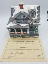Lefton Lakehurst Blue House Home Building 0771/4500 New with box and COA picture
