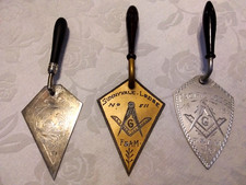 Vtg Freemason lot 1905-43 ceremonial silvered trowels rare historic memorabilia picture