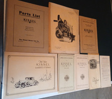 8 Kissel Automobile Brochure/manuals/part list and the like  (1920s Hartford Wi. picture