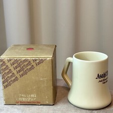 ×2 Vtg Japan Asahi Beer Mug Trapezoid Half Pint Super Dry MCM Limited Logo Box picture