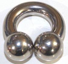 0g 3/4 Huge 16mm Ball Horseshoe Barbell Reverse Prince Albert Frenum Ring Sexy picture