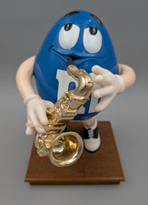 M & M'S COLLECTIBLE - M & M Blue Peanut Playing The Saxophone/Candy Dispenser picture