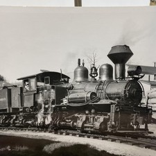 Vtg Ely-Thomas Lumber Steam Locomotive Train Photo 4x5 B&W Gelatin Original picture