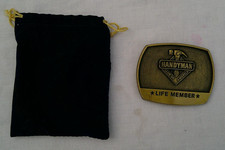 1996 Handyman Club of America Life Member Belt Buckle w Pouch picture