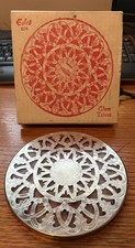 Eales 1779 Silverplated & Glass Hot Plate/Trivet #876 Made In Italy NEW picture