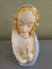 Vintage Mid-Century Praying Madonna Ceramic picture