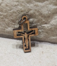 Lot X 50 Olive Wood crosses Hand Made Holy Land Jerusalem pendants Jesus Art picture