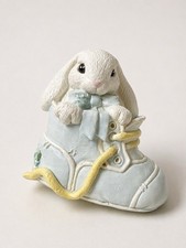 Vintage Patchville Bunnies Easter Rabbit Baby Josh Bunny Shoe Figurine picture