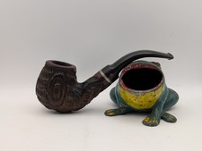 Vintage L.H.S. Sculptured Purex Rusticated Bent Billiard Estate Tobacco Pipe picture