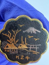 Vintage Japanese Damascene K24 Screw Back Brooch Mt Fuji Scene picture