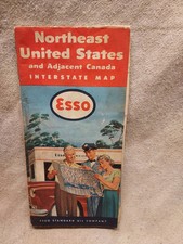 ESSO 1953 NORTHEAST UNITED STATES AND ADJACENT CANADA ROAD MAP picture