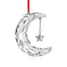 New in Original Box 100% SWAROVSKI Crystal Holiday Magic Moon Ornament picture