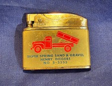Advertising Lighter  Silver Spring Sand Gravel 1960s Wellington Balboa WORKS picture