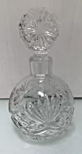 Vintage Cut Glass Pefume Bottle & Stopper, 1st Quality, Excellent Condition 15cm picture
