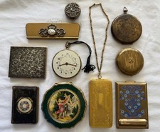 10PC Vintage Makeup Powder Compact LOT Stratton Elgin Dubarry Richard Hudson picture