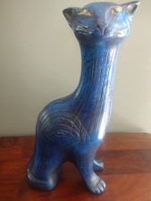 MCM Blue Jaru Large Metal Cat Statue Figure 14 3/4