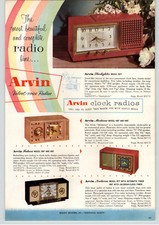 1956 PAPER AD 4 PG Arvin Table Radio Clock Rainbow COLOR Mid Century Modern picture