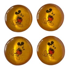 Vintage Mickey Mouse Celluloid Buttons Set of 4 Metal Back Shank 3/4 Inch Disney picture