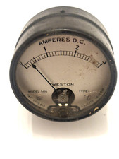 VTG WESTON PANEL METER - DC AMPERES  0-3 - MODEL 506 - TESTED AND WORKS picture