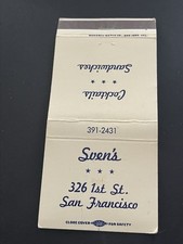 Vintage California Matchbook “Sven’s” San Francisco picture