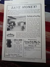 1928 Print Ad George Fritz Manufacturing Chicago IL ADD A BIN For Auto Garage picture