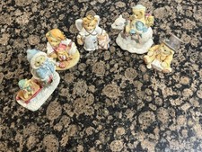 5 Vintage Cherished Teddies Lot Holiday Angel Figurines Enesco 90s Grandma Chic picture