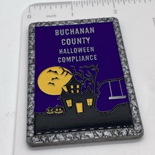 2024 Buchanan County Sheriff Halloween Challenge Coin Haunted House Glows Dark picture