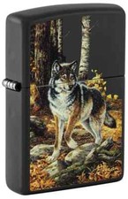 Zippo Linda Picken Wolf Design Black Matte 48970 picture