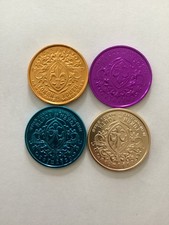 Endymion 1972 Gold, 1974 Silver & Blue, &  2010 Purple Aluminum 4 Doubloonl Lot picture