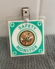 Vintage Boeing Safety Moniter Badge For 747 And 767 Aircraft From Factory Plant picture