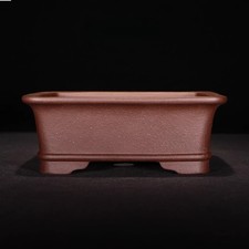 6.3in Chinese Yixing Zisha Natural Clay Planter, Handmade Succulent Bonsai Decor picture