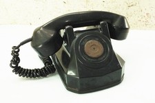 Vtg antique black desk telephone bakelite monophone Dictograph 1930s 1940s picture