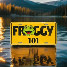 Original Froggy 101 Metal Booster License Plate - Scranton Pennsylvania picture