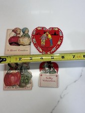 Antique Valentines Day Card And Christmas Card Lot Of 4 picture