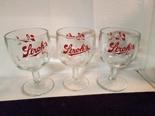 Set of 3 of Stroh's Beer Clear Glass 6