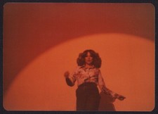 FOUND PHOTO Female Performer on Stage Spotlight Color Odd Stripper Snapshot VTG picture