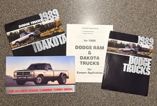 Original 1989 Dodge Truck Sales Brochure Lot of 5 pieces - Ram, Dakota, Cummins picture