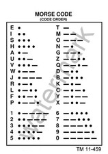 MORSE CODE CHART PRINT PHOTO TM 11-459 MILITARY REGULATION AUTHORIZED ALL SIZES picture