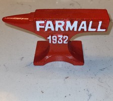 Farmall 1932 Cast Iron Mini Anvil Display Paperweight Raised Letters picture