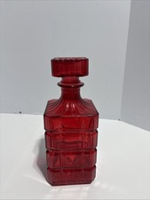 Godinger Vintage Red Glass Decanter with Stopper picture