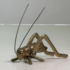 Vintage Brass Grasshopper Locust Cricket 3.5” Figurine Moveable Back Legs picture