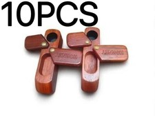 10 PCS Wooden Handheld Pipes, Brown with Rotating Lid & Storage Case picture