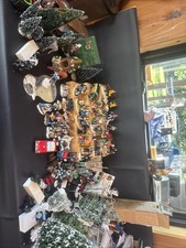 Huge lot of vintage Christmas Village figurines. Over 100 Pieces Some Battery picture