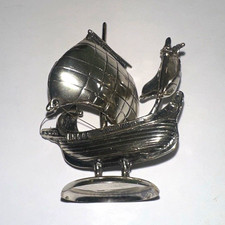 Vintage Italian Hand Poured 1.7 oz silver ship picture