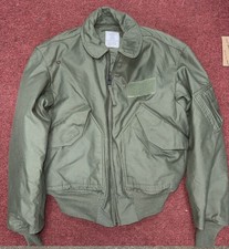 US Military Flyers Jacket Medium Pilot Flight Cold Weather Heavy (MGJly55-AB13) picture