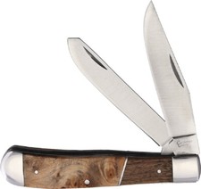 Cattleman's Cutlery Mesquite Trapper Folding Pocket Knife Burl & Walnut Handle picture
