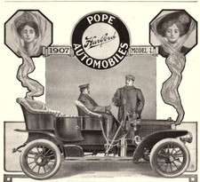 1907 POPE HARTFORD AUTOMOBILES MODEL L CONN. PRINT ADVERTISEMENT Z1832 picture